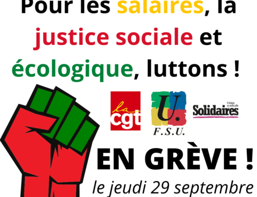 Pour les salaires, la justice sociale et écologique, luttons !  En grève le 29 septembre !